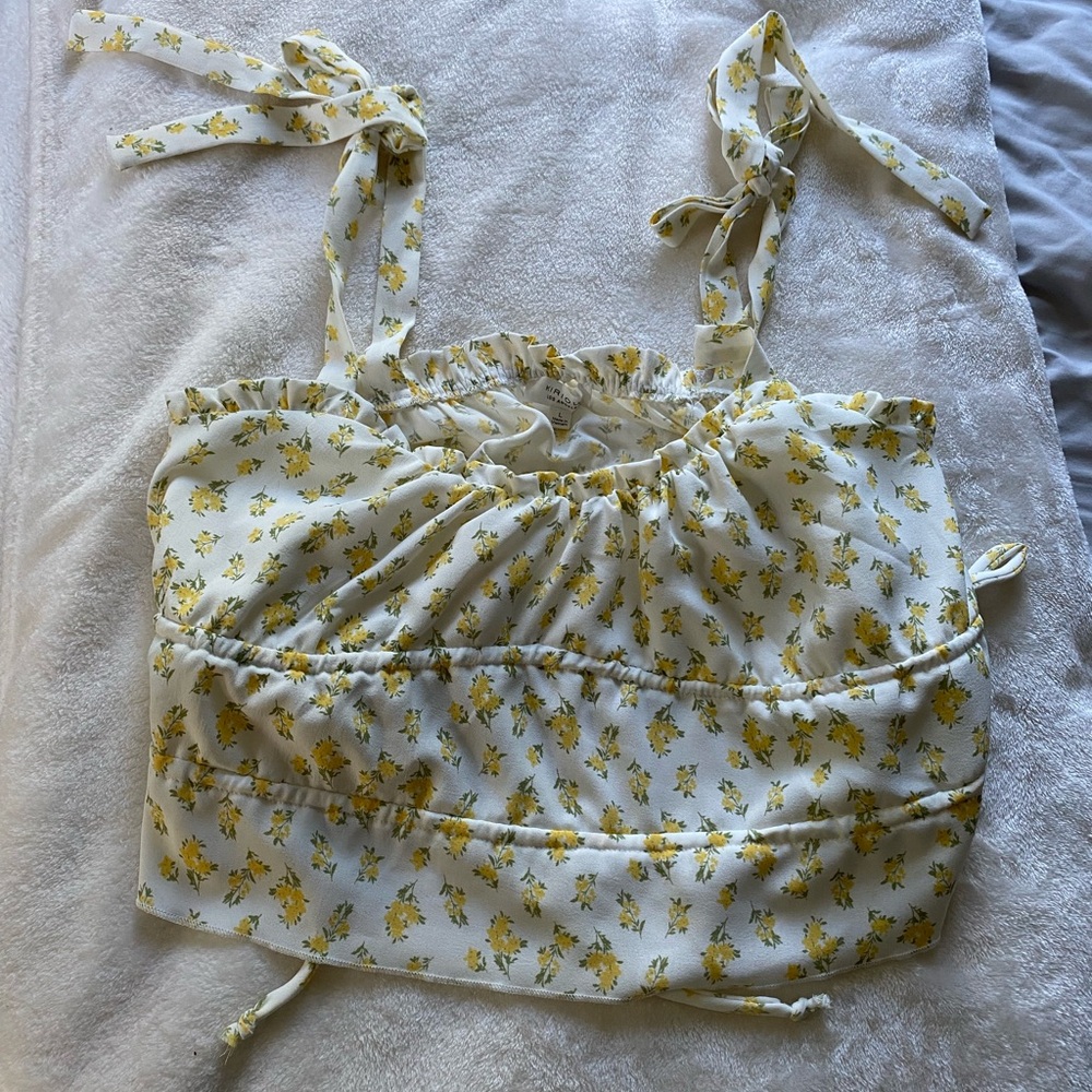Yellow Floral Women's Tank Top